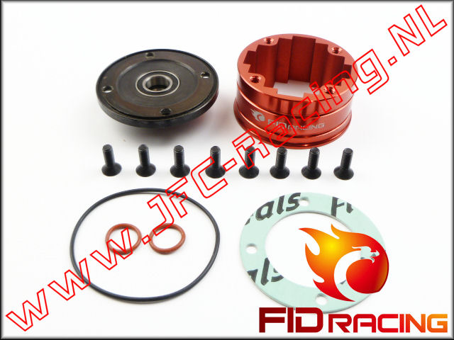 FID 078RED, FID Racing Differentieel Behiuzing Met Lager (Front / Center / Rear)(Aluminium)(<FONT COLOR=ff0000>Rood</FONT>) 1st.